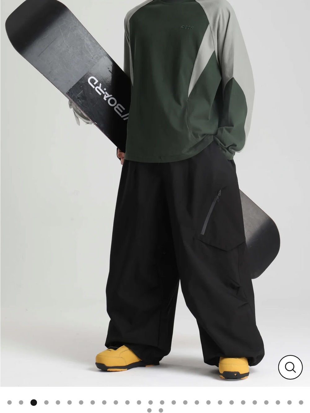 Men's Black Lightweight Breathable
Baggy Snow Pants